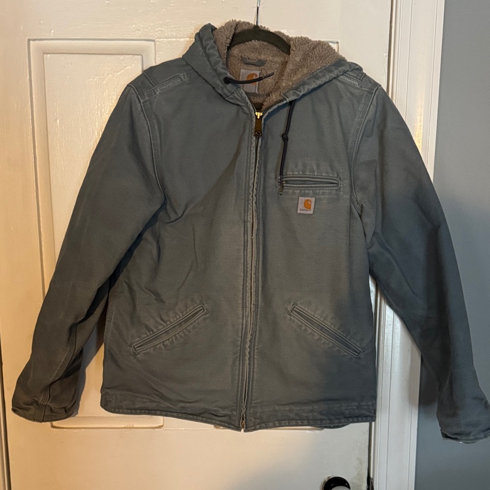 Womens Carhartt Washed Duck Sherpa-Lined Jacket
